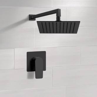 Shower Faucet Matte Black Rain Shower Faucet Set, Rain Shower Head, Shower Faucet Remer SS43